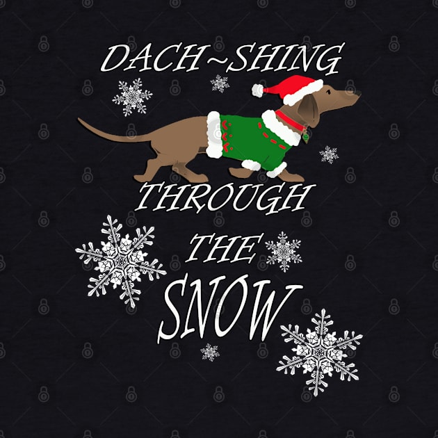 Cute Dachshund Dach-shing Through The Snow Gift Christmas Gifts by tamdevo1